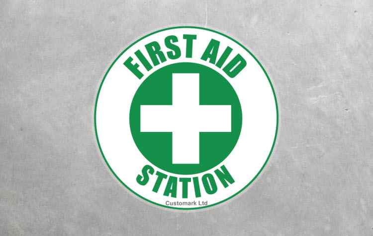 First Aid Station Floor Marker | Customark Ltd