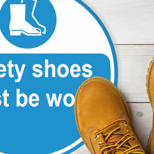 Safety Shoes Must Be Worn Floor Stickers